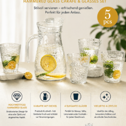 5-teiliges Glas-Set mit Karaffe