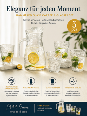 5-teiliges Glas-Set mit Karaffe
